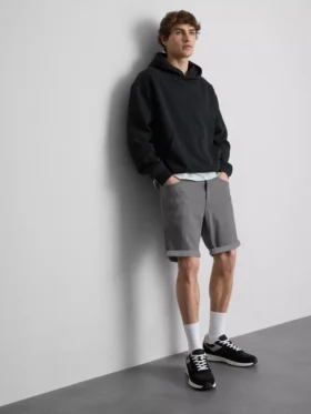 Mid-rise slim denim shorts Mid-rise slim denim shorts