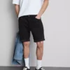 Mid-rise slim denim shorts
