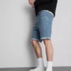 Mid-rise slim denim shorts
