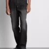 Mid-rise straight-leg jeans