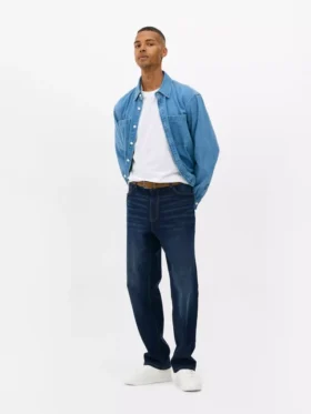 Mid-rise straight-leg jeans