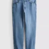 Mid-rise straight-leg jeans