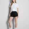 Mid-rise turn-up denim shorts Mid-rise turn-up denim shorts