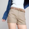 Mid-rise turn-up denim shorts Mid-rise turn-up denim shorts