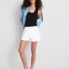 Mid-rise turn-up denim shorts Mid-rise turn-up denim shorts