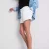 Mid-rise turn-up denim shorts Mid-rise turn-up denim shorts