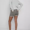 Mid-rise turn-up denim shorts Mid-rise turn-up denim shorts