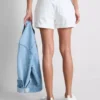 Mid-rise turn-up denim shorts Mid-rise turn-up denim shorts