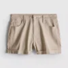 Mid-rise turn-up denim shorts Mid-rise turn-up denim shorts