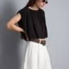 Modal rich cropped drape top Modal rich cropped drape top