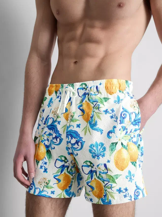 Orange textured swimming shorts Orange textured swimming shorts