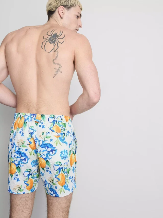 Orange textured swimming shorts Orange textured swimming shorts