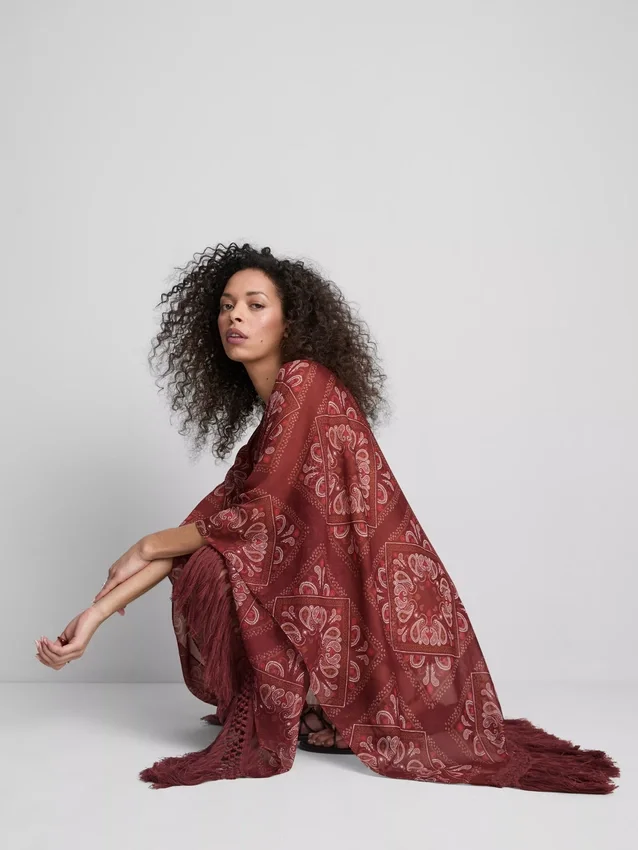 Paisley fringe cape Paisley fringe cape