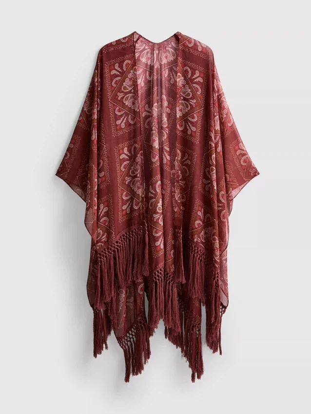 Paisley fringe cape Paisley fringe cape