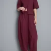 Paper-touch pleated barrel-leg pants Paper-touch pleated barrel-leg pants