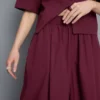 Paper-touch pleated barrel-leg pants Paper-touch pleated barrel-leg pants