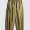 Paper-touch pleated barrel-leg pants Paper-touch pleated barrel-leg pants