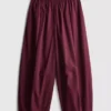 Paper-touch pleated barrel-leg pants Paper-touch pleated barrel-leg pants