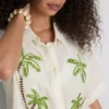 Paula echevarría beaded embroidered cotton beach shirt Paula echevarría beaded embroidered cotton beach shirt
