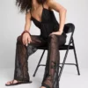Paula echevarría beaded mesh wide leg pants Paula echevarría beaded mesh wide leg pants