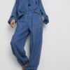 Paula echevarría cotton-rich denim harem pants Paula echevarría cotton-rich denim harem pants