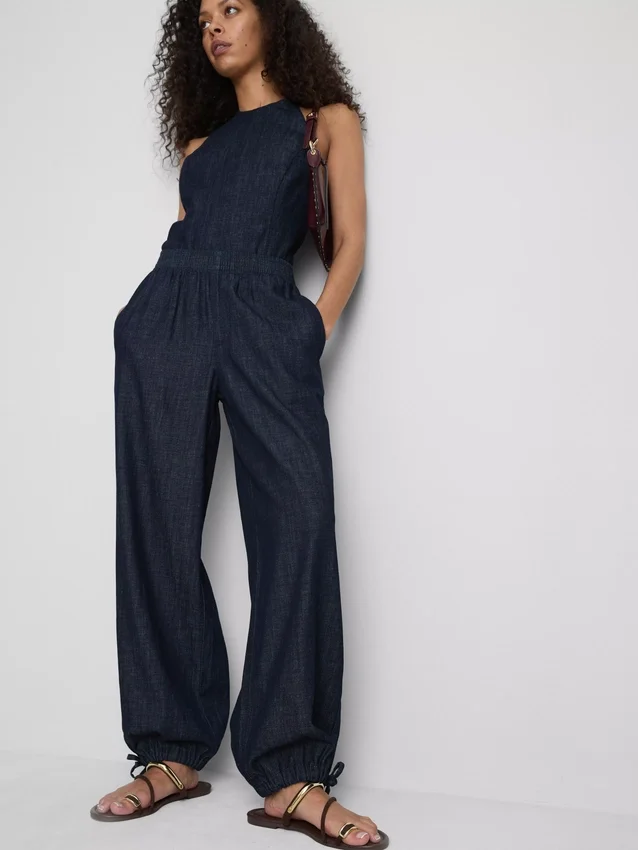Paula echevarría cotton-rich denim harem pants Paula echevarría cotton-rich denim harem pants