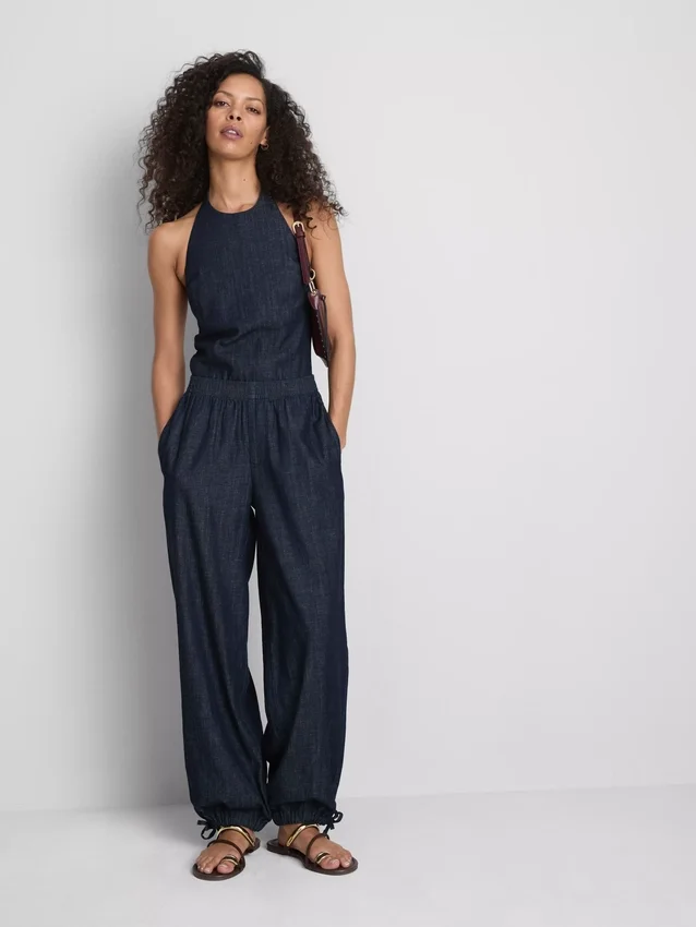 Paula echevarría cotton-rich denim harem pants Paula echevarría cotton-rich denim harem pants