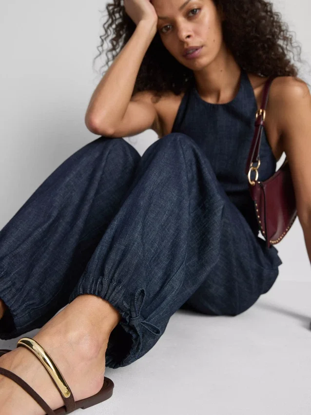 Paula echevarría cotton-rich denim harem pants Paula echevarría cotton-rich denim harem pants
