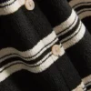 Paula echevarría knitted stripe button down top Paula echevarría knitted stripe button down top