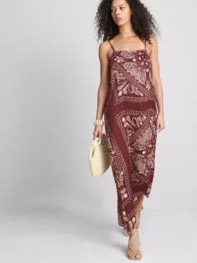 Paula echevarría paisley column midi dress