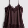 Paula echevarría satin lace-trim cami top Paula echevarría satin lace-trim cami top