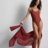 Paula echevarría stitch-detail swimsuit Paula echevarría stitch-detail swimsuit