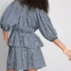 Paula echevarría striped seersucker puff-sleeve blouse Paula echevarría striped seersucker puff-sleeve blouse