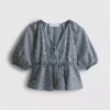 Paula echevarría striped seersucker puff-sleeve blouse Paula echevarría striped seersucker puff-sleeve blouse