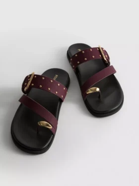 Paula echevarría studded footbed sandals