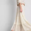 Paula echevarría tiered crinkle lace midi skirt