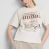 Peanuts snoopy cotton cafe t-shirt Peanuts snoopy cotton cafe t-shirt