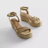Plaited wedge sandals