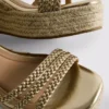 Plaited wedge sandals