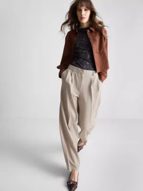 Pleated wide leg pants