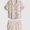 Printed boyfriend shorty pajamas