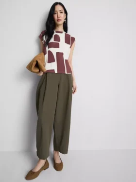 Printed cap sleeve blouse