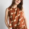 Printed cotton-blend tank Printed cotton-blend tank