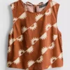 Printed cotton-blend tank Printed cotton-blend tank