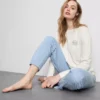 Printed cotton crewneck pajama set Printed cotton crewneck pajama set