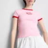 Printed cotton ringer baby tee Printed cotton ringer baby tee