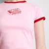 Printed cotton ringer baby tee Printed cotton ringer baby tee