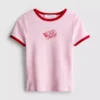 Printed cotton ringer baby tee Printed cotton ringer baby tee