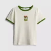 Printed cotton ringer baby tee Printed cotton ringer baby tee