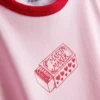 Printed cotton ringer baby tee Printed cotton ringer baby tee